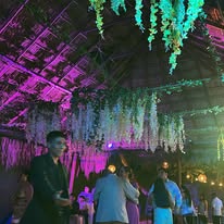 Iluminación decorativa en palapa